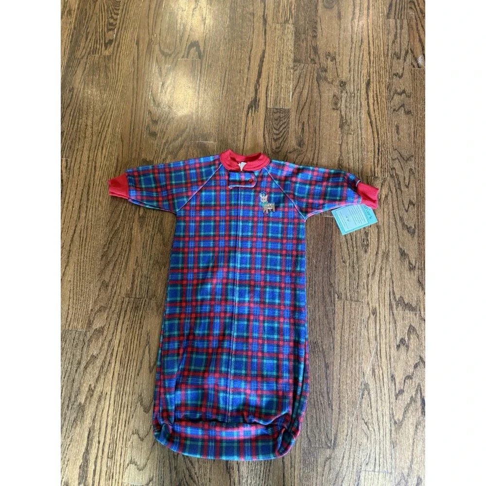 NWT Carters Fleece Sleep Sack Baby Christmas Plaid Winter One Size 0-3 Months